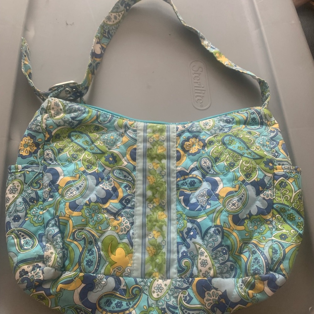 Source Unknown Blue and Green Paisley Shoulder Bag